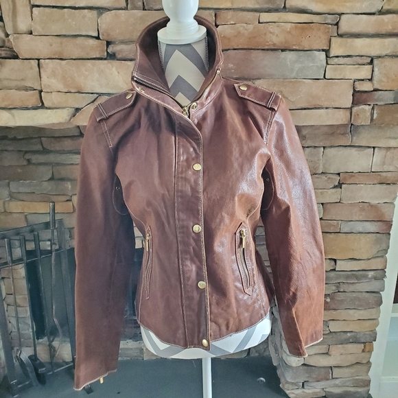 A.N.A Leather Jacket Size Small - Picture 1 of 6